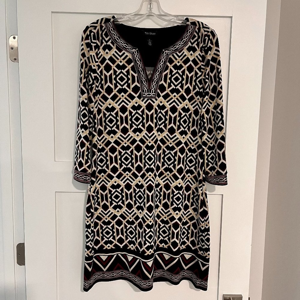 White House Black Market Geometric Shift Dress -- M